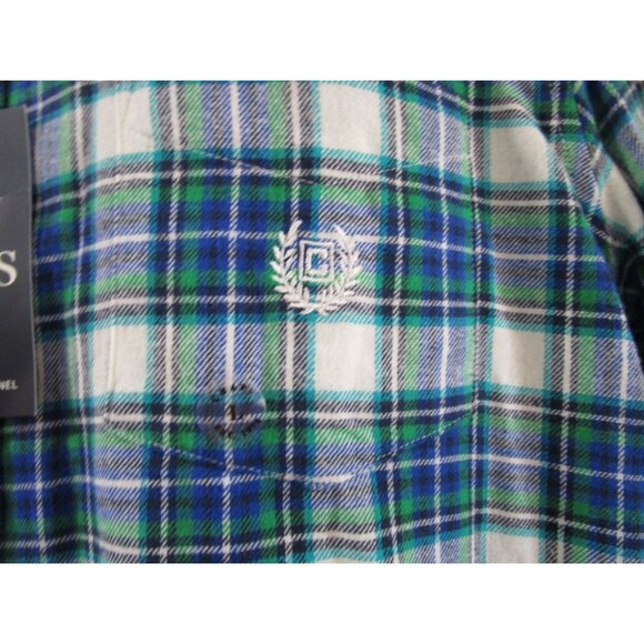 Chaps Brushed Flannel Blue Green Plaid Mens Lg Button Down NWT - Picture 6 of 16